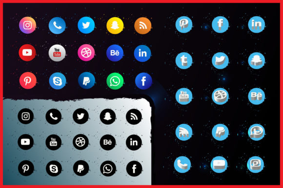 Download Social Media Set of 15 Icons - Social media set Collection
