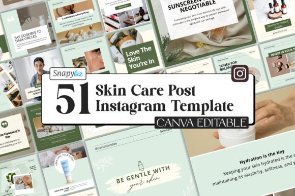 Download Skincare Instagram Canva Templates - Instagram Collection