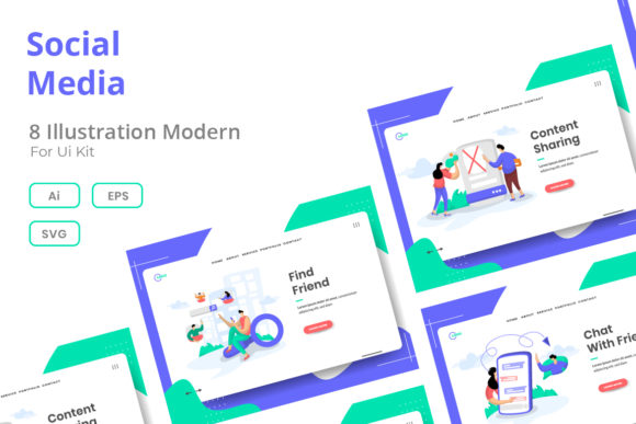 Download Social Media Set Illustration - Social media set Collection