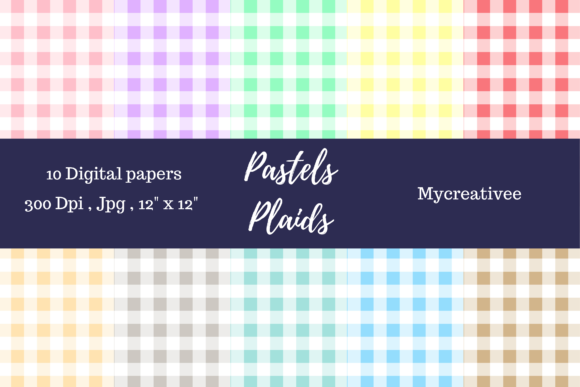 Download Digital Paper Plaid Pastels Pattern Set - Pastels Collection