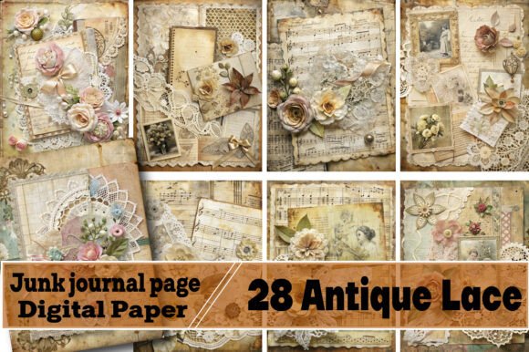 Download Antique Lace Junk Journal Page - Page Collection