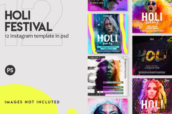 Download 12 Holi Festival Instagram Post Set - Instagram Collection