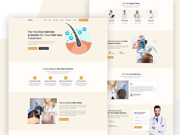 Download Hair Loss Marketing Landing Page - Page Collection
