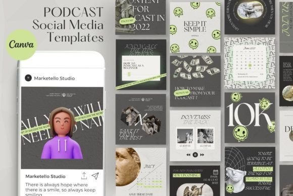 Download Podcast Instagram Post Templates KIT - Instagram Collection