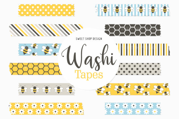 Download Digital Washi Tape Honey and Bees - Premium Bundle