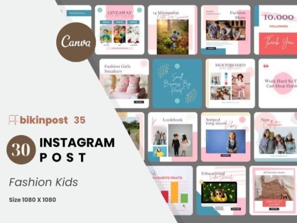 Download Fashion Kids Canva Instagram Template - Instagram Collection