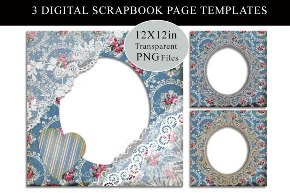 Download 3 Vintage Scrapbook Page Templates - Page Collection