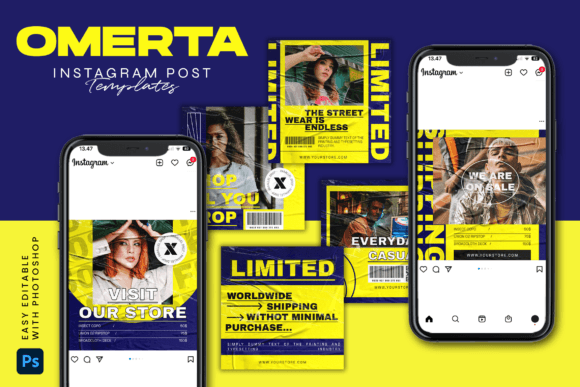 Download OMERTA - Instagram Post Template - Instagram Collection