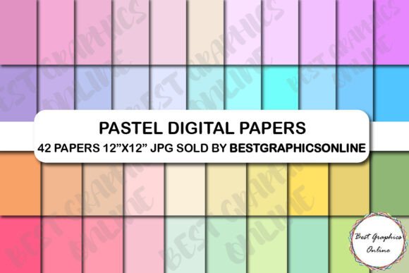 Download 42 Pastels Digital Papers Light Colors - Pastels Collection