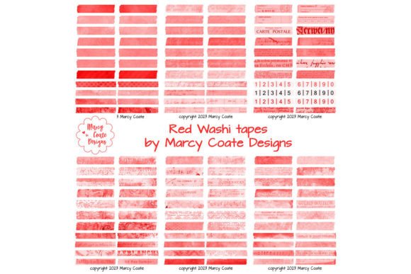 Download Red Digital Washi Tape Printable - Premium Resources