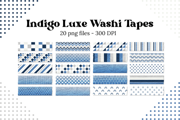 Download Indigo Luxe Washi Tapes Clipart - Tape Collection