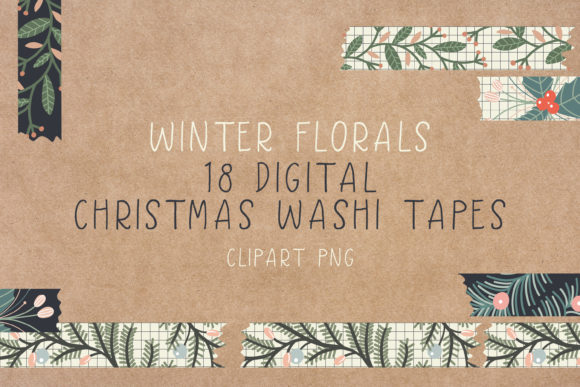 Download Digital Christmas Washi Tapes - Clipart - Tape Collection