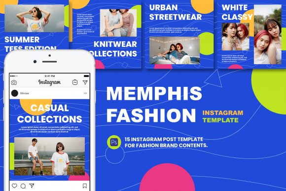 Download Memphis Fashion Instagram Post Template - Instagram Collection
