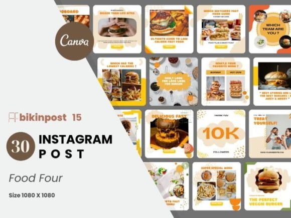 Download Food Four Canva Instagram Post Template - Instagram Collection