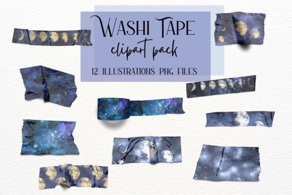 Download Moon Watercolor Washi Tapes Collection - Tape Collection