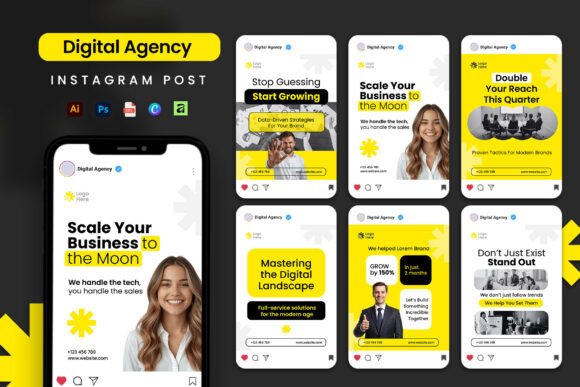 Download Clean Digital Agency Social Media Set - Social media set Collection