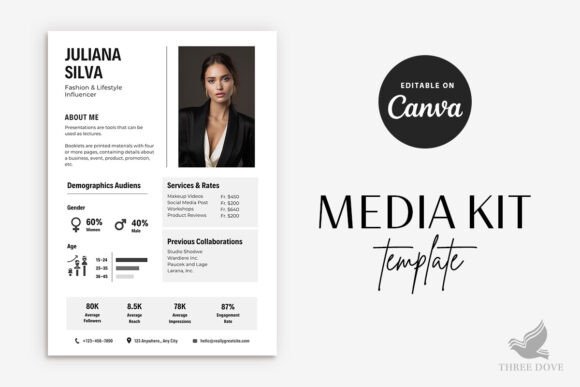 Download 1 Page Minimalist Media Kit Template - Page Collection
