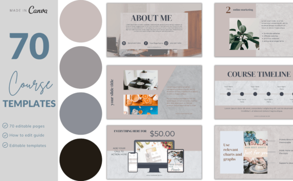 Download 70 Page Marble Effect Editable Slides - Page Collection