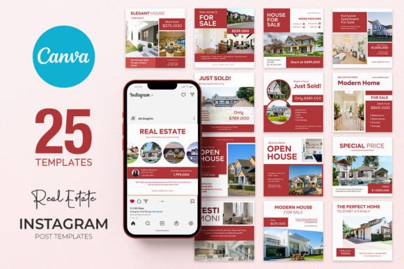 Download 25 Real Estate Instagram Templates CANVA - Instagram Collection