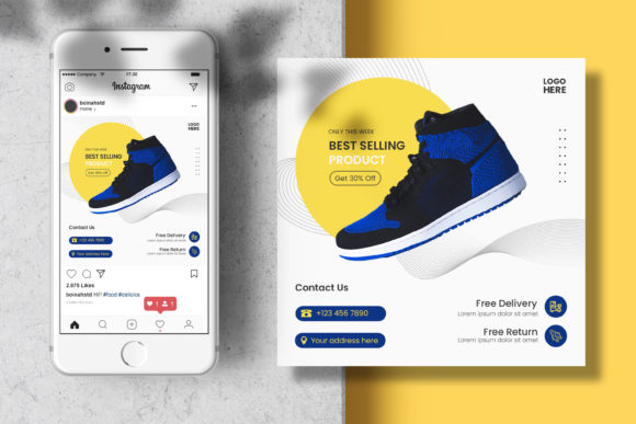 Download Men Shoes Instagram Feed Banner Template - Instagram Collection