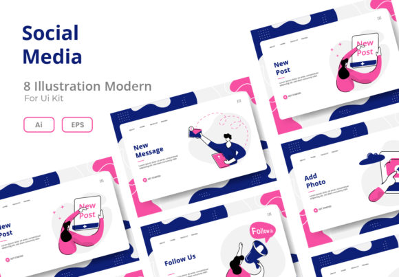 Download Social Media Set Illustration - Social media set Collection
